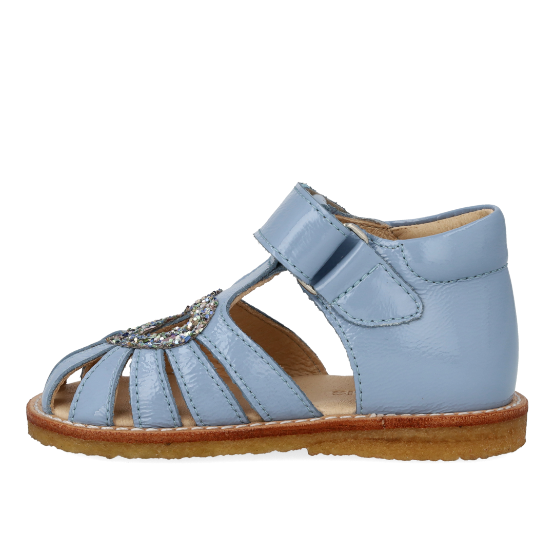 Herz-Sandale mit Glitzer und Klettverschluss