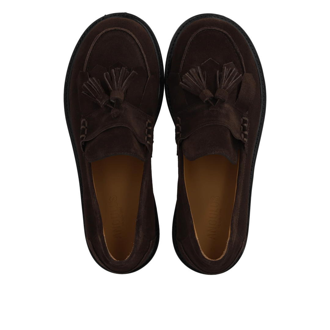 Breiter Loafer mit Fransen- und Quastendetail