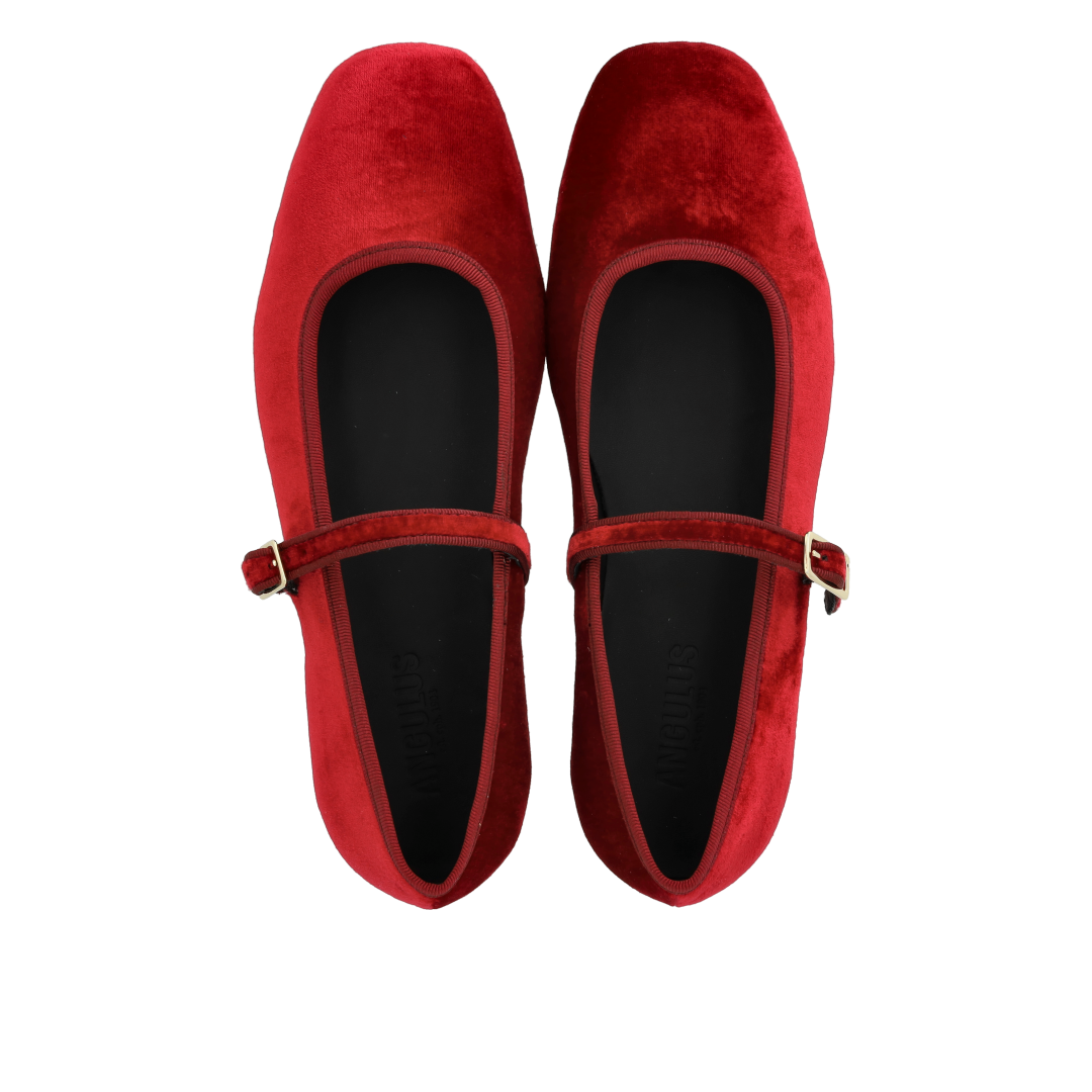 Mary Jane-Ballerina aus weichem Velours