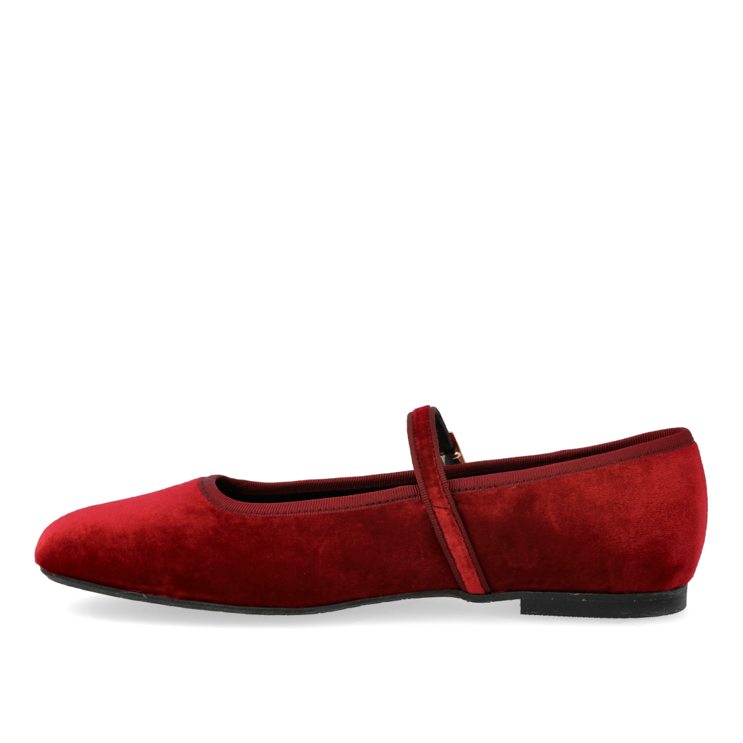 Mary Jane-Ballerina aus weichem Velours