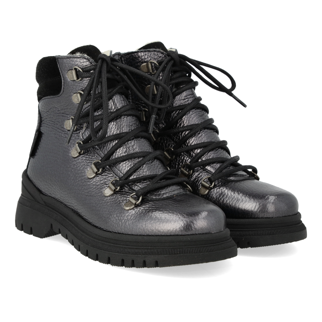 TEX-Schnürstiefel mit Reißverschluss und Wollfutter