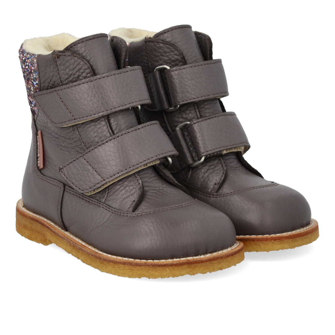 TEX-Stiefel mit Glitzer und Klettverschluss