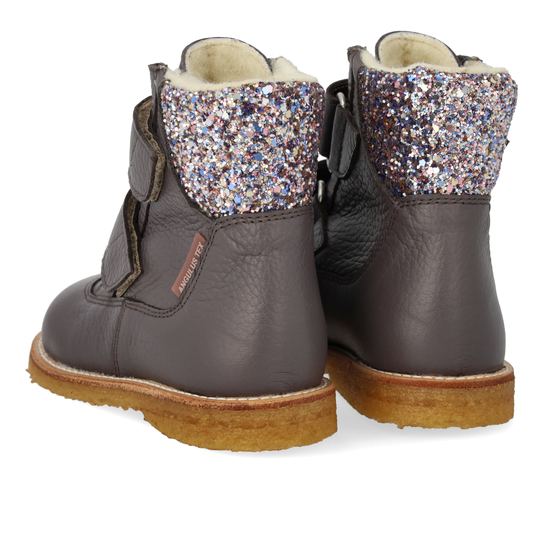TEX-Stiefel mit Glitzer und Klettverschluss