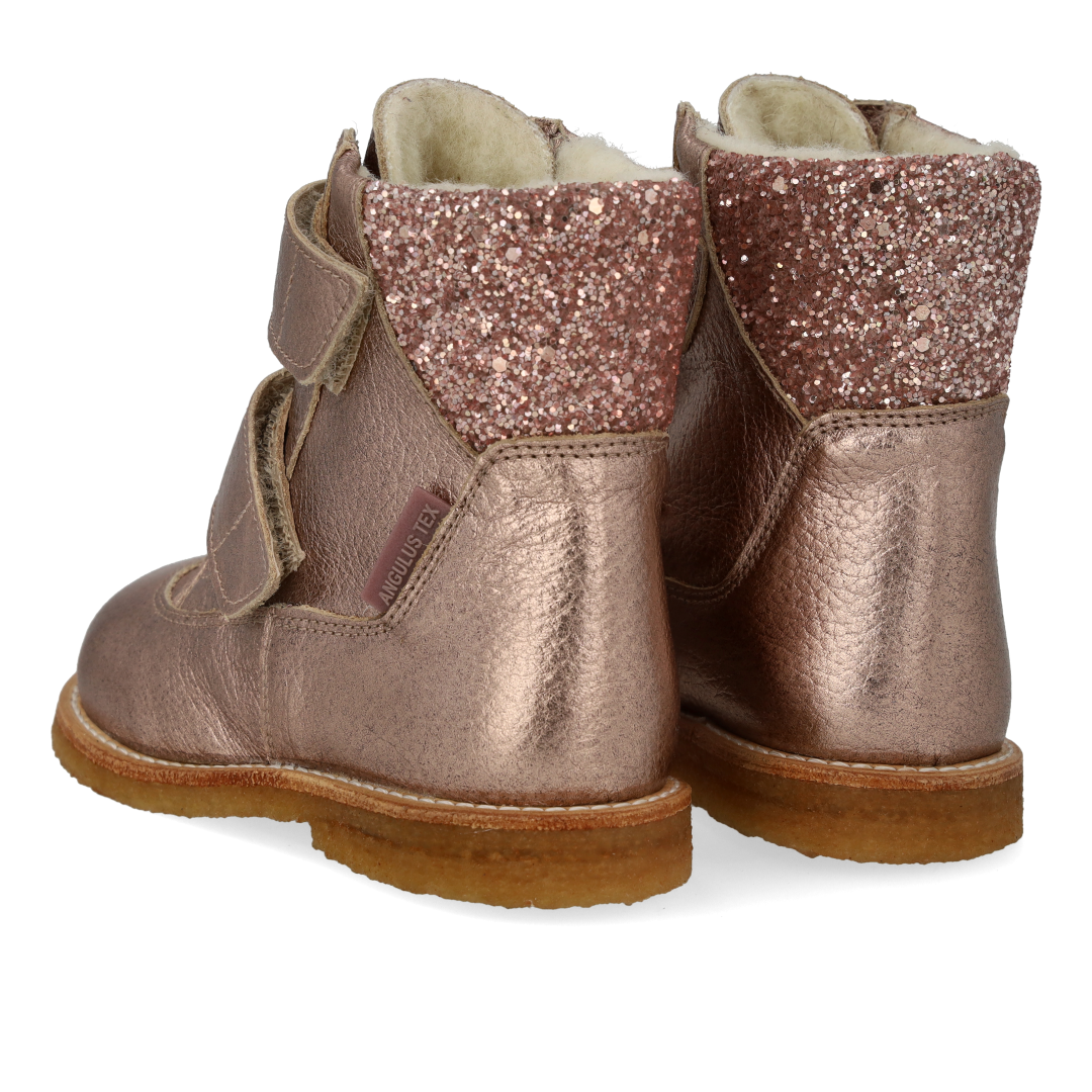 TEX-Stiefel mit Glitzer und Klettverschluss