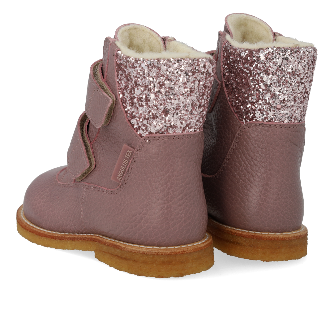 TEX-Stiefel mit Glitzer und Klettverschluss