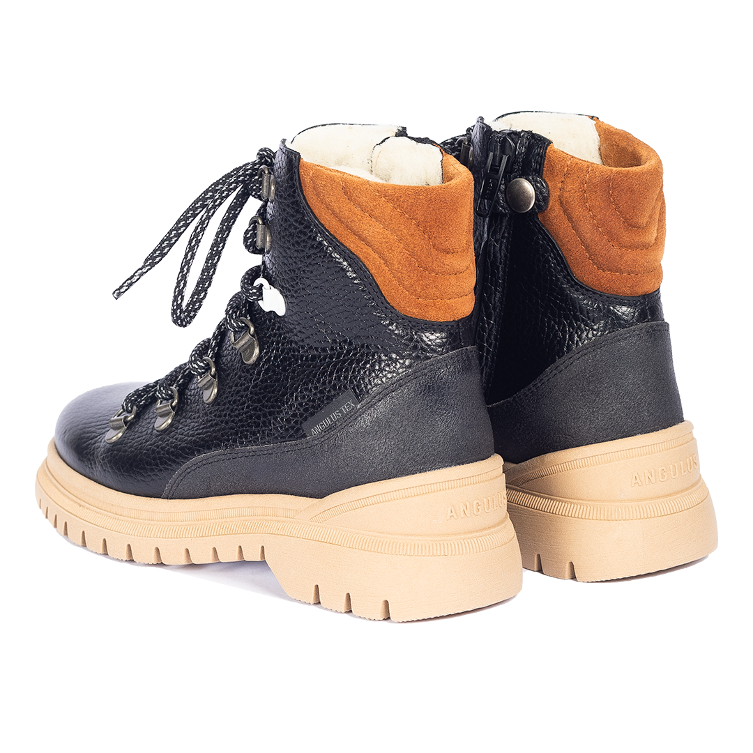 Colourblock TEX-Schnürstiefel mit Kontrast-Öse