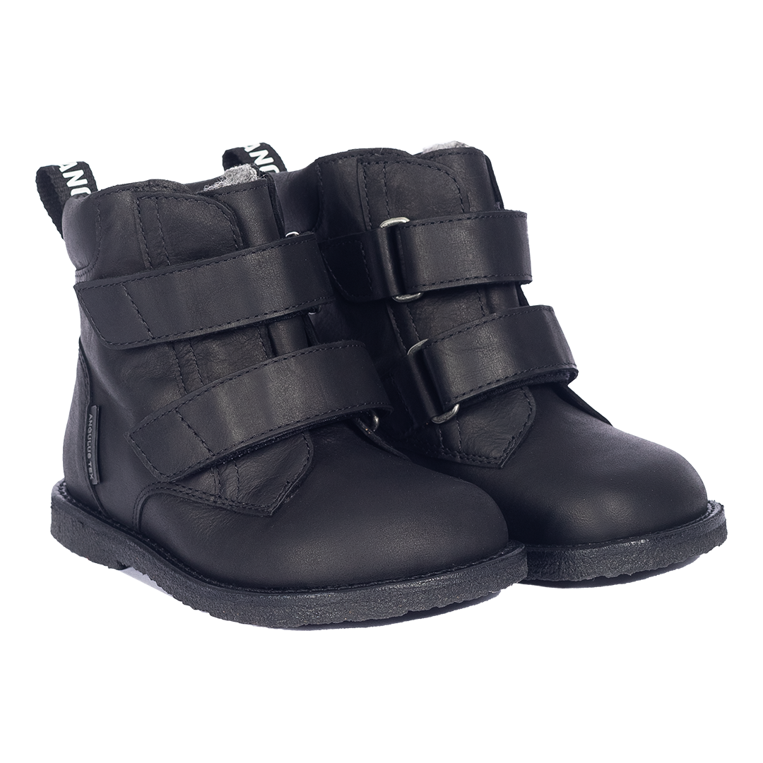 TEX-Stiefel mit Klettverschluss und Logoriemen