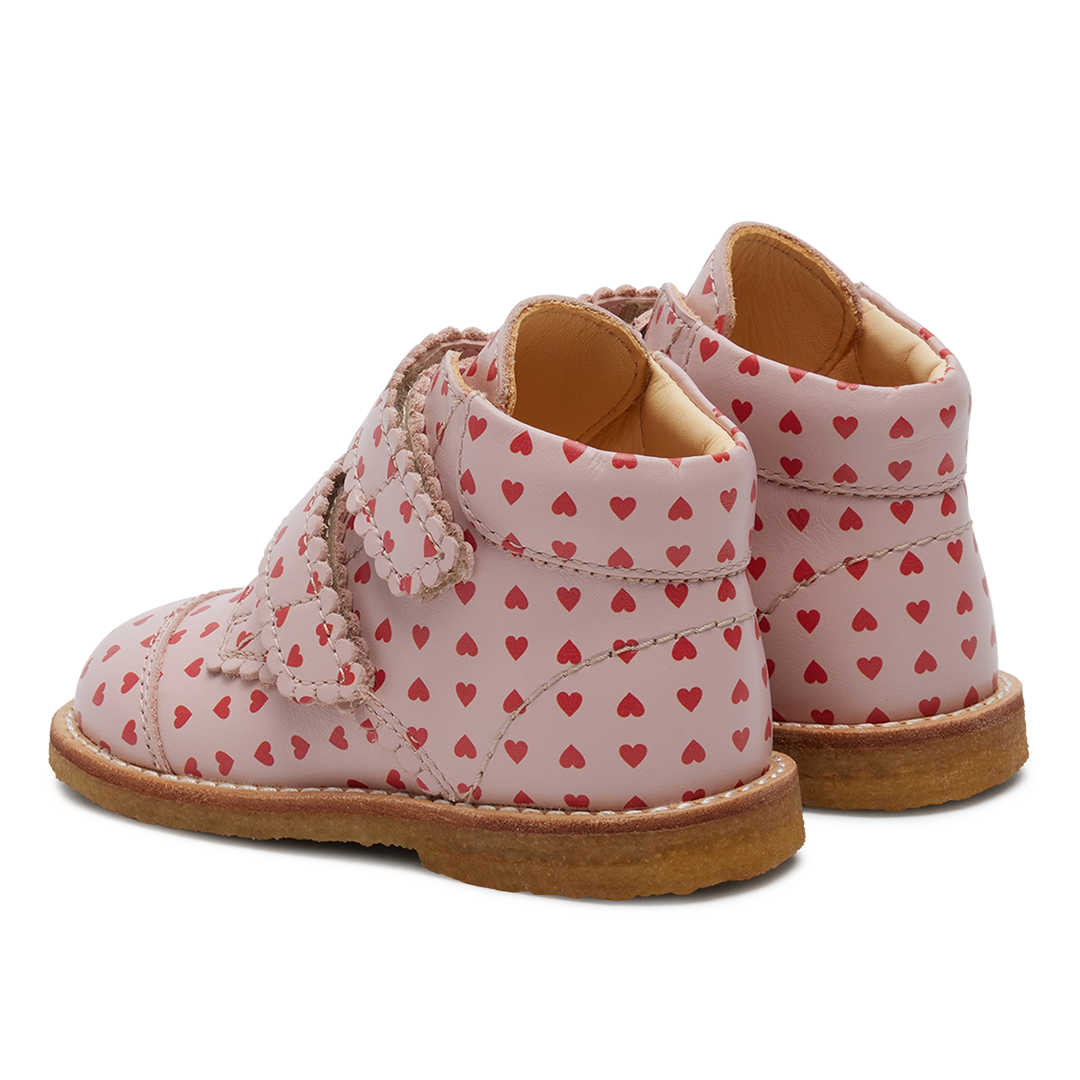 Anfängerschuhe mit Herzprint und Klettverschluss
