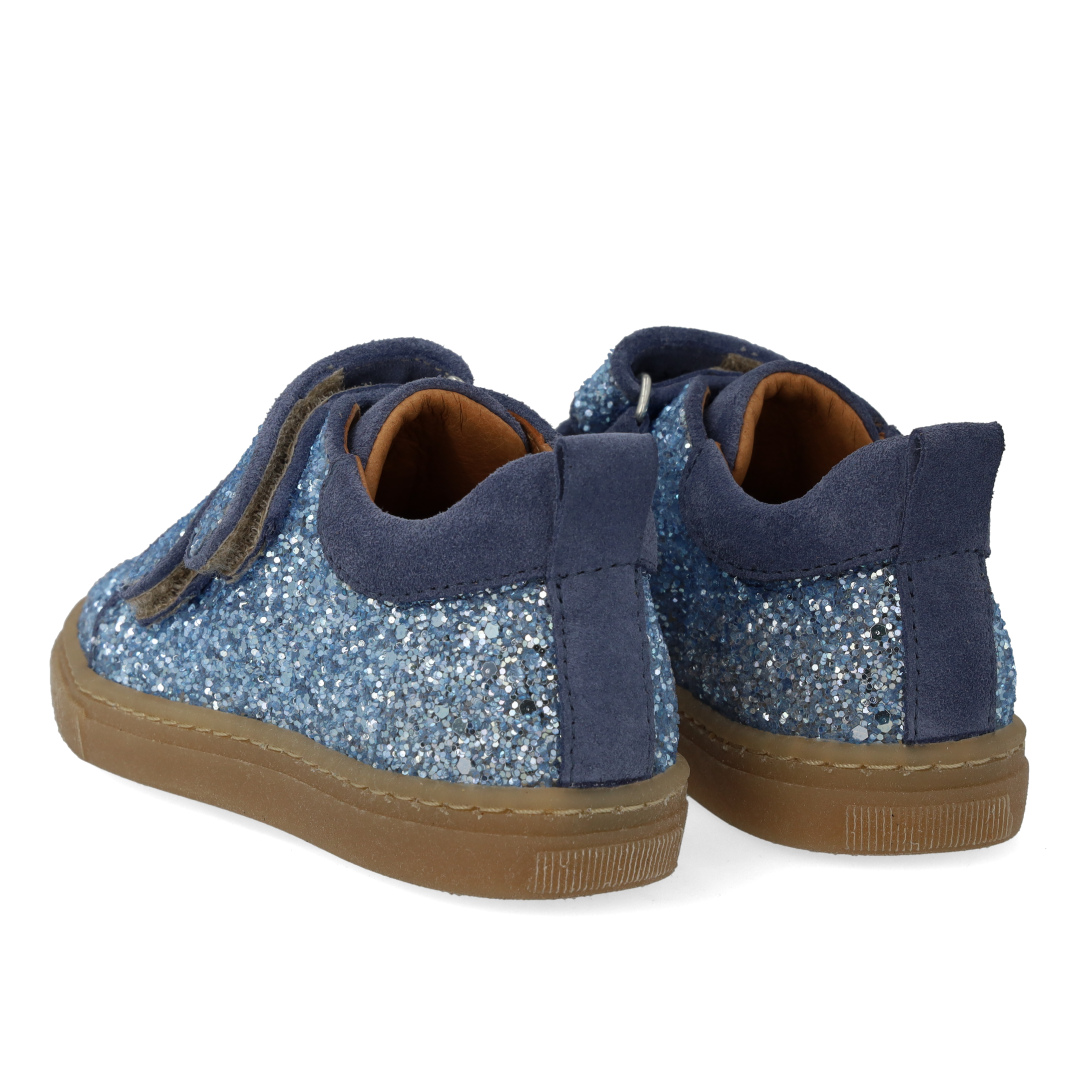 Funkelnde Glitzer-Sneaker mit Wildlederkanten
