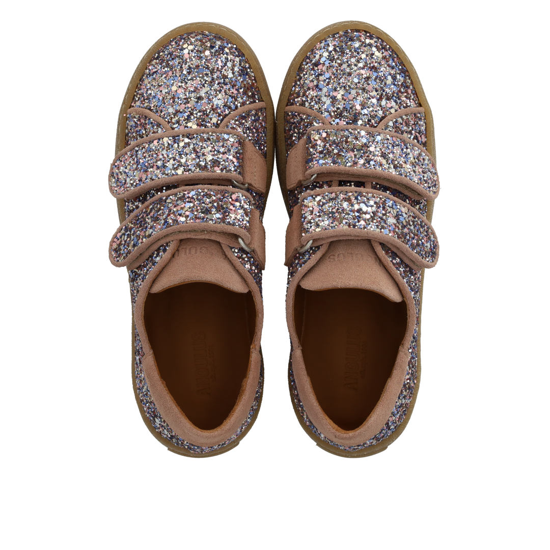 Sportlicher Klett-Sneaker in funkelndem Glitzer