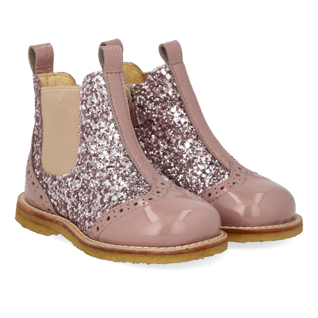 Klassischer Chelsea-Stiefel mit funkelndem Glitzer