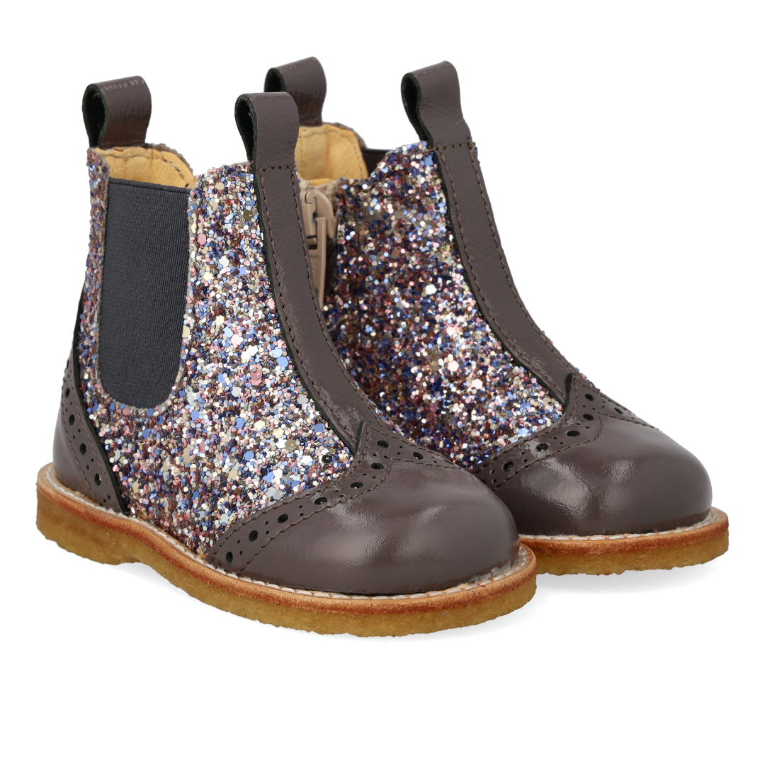 Klassische Chelsea-Stiefel mit funkelndem Glitzer