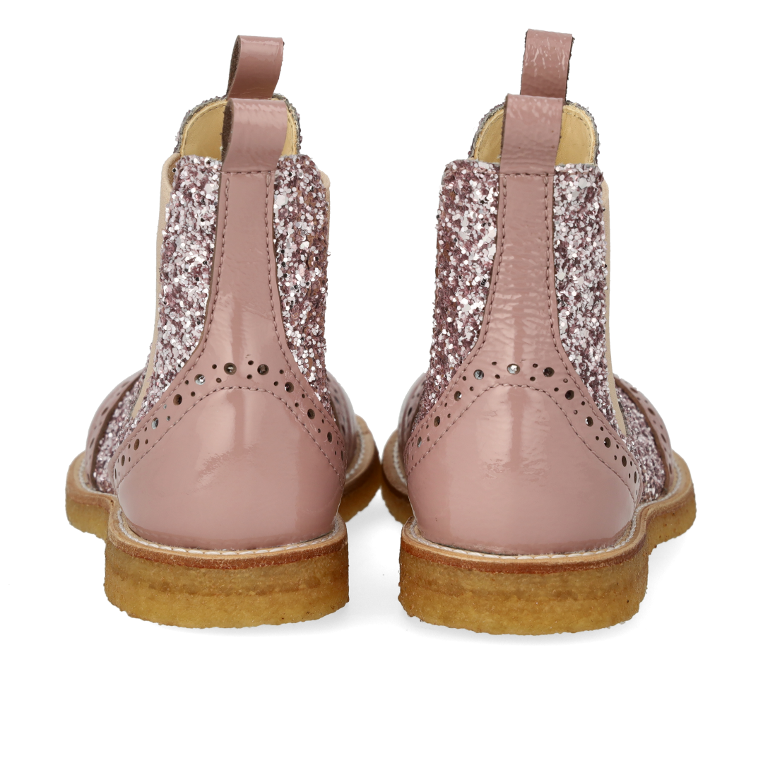 Chelsea-Stiefel mit Glitzer und Brogue-Details