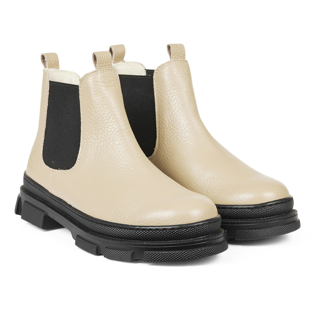 Chelsea-Stiefel mit Elastik und Wollfutter