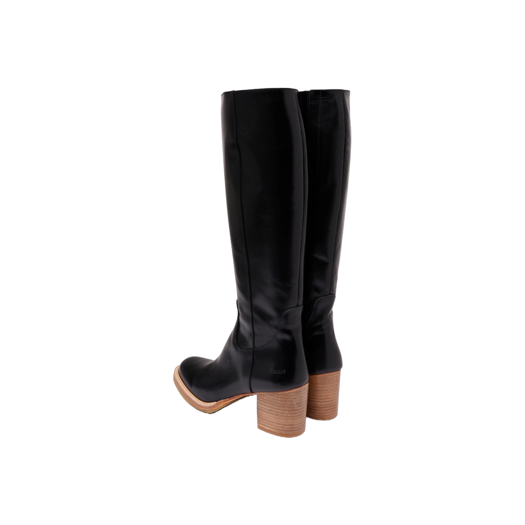 70er-inspirierter langschaftiger lederstiefel