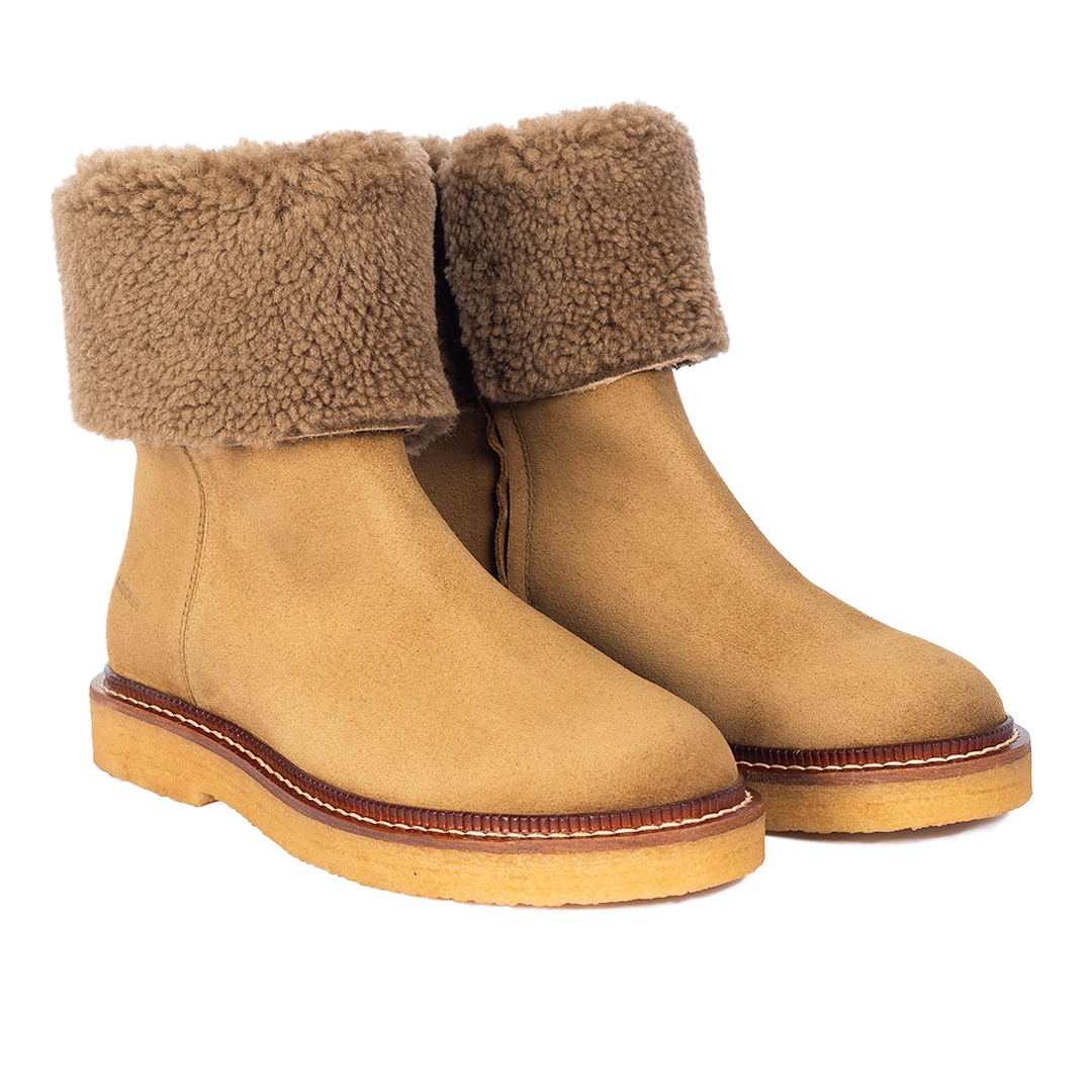 Wildlederstiefel mit weichem Lammwollfutter