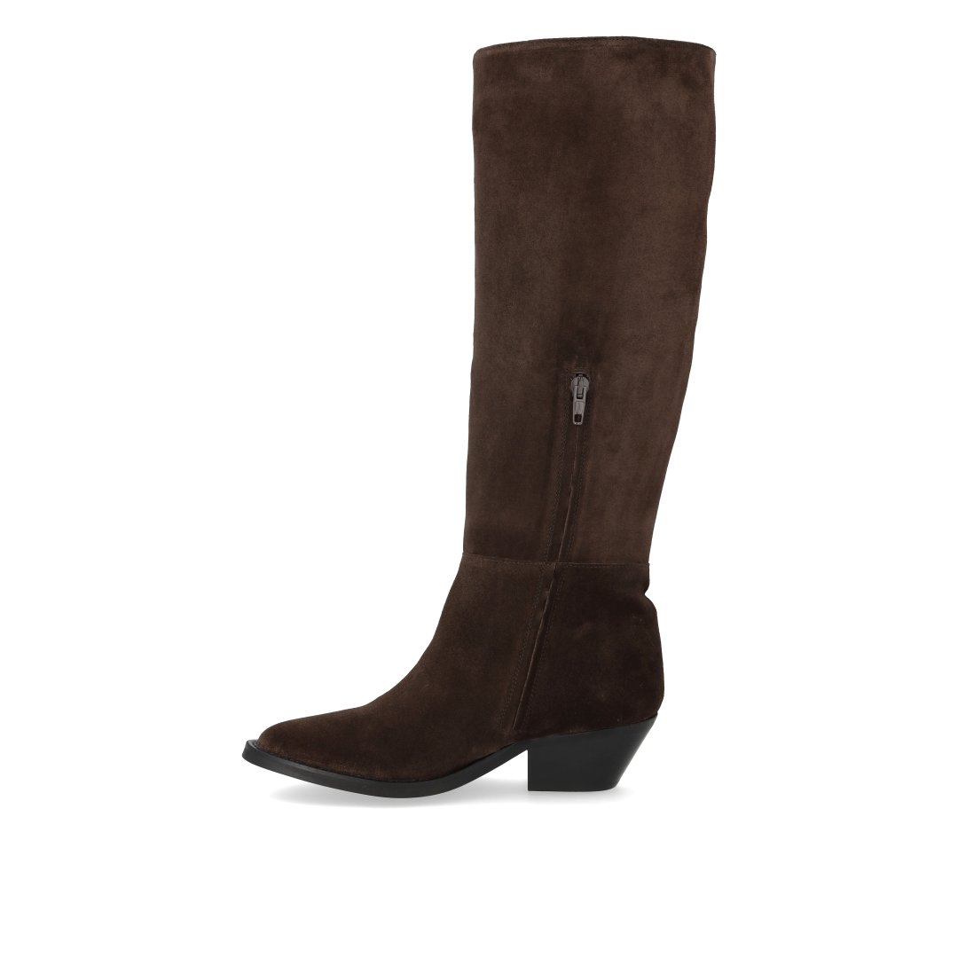 Wildlederstiefel mit hohem Schaft