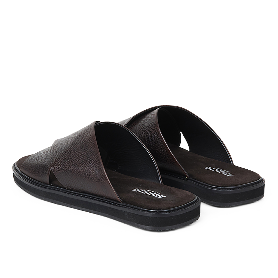 Slip-on Kreuzriemen-Ledersandale