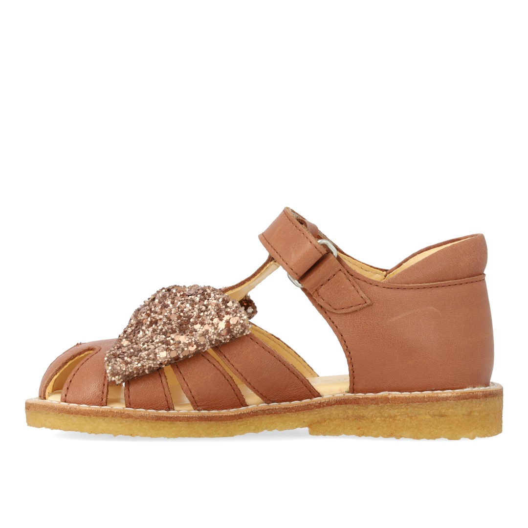 Sandal mit Glitzerschleife und Klettverschluss
