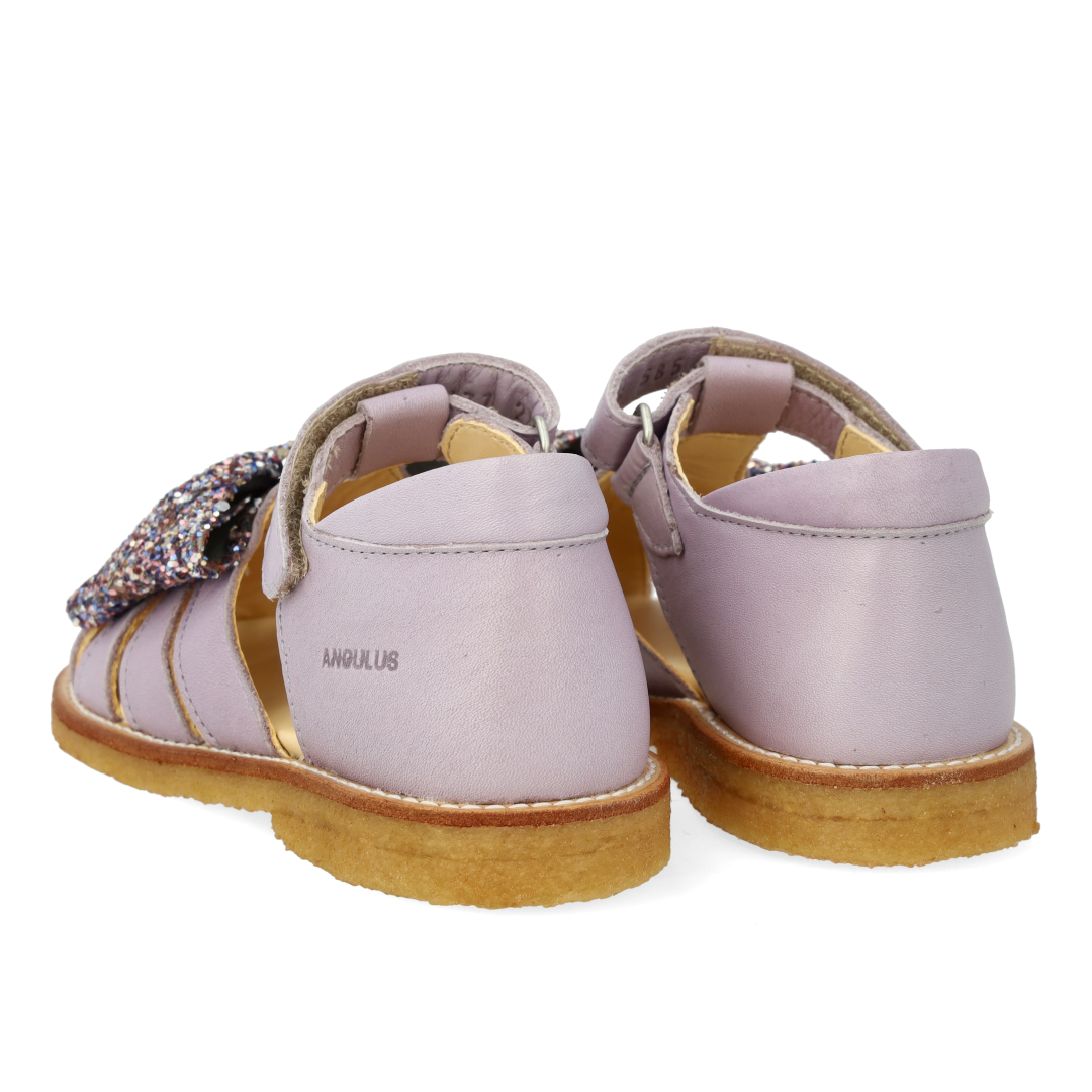 Sandalette mit Glitzerschleife und Klettverschluss