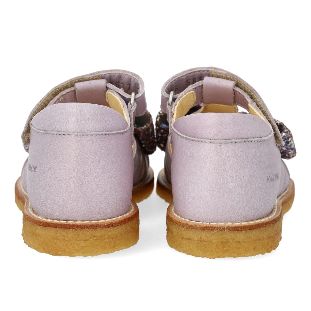 Sandalette mit Glitzerschleife und Klettverschluss