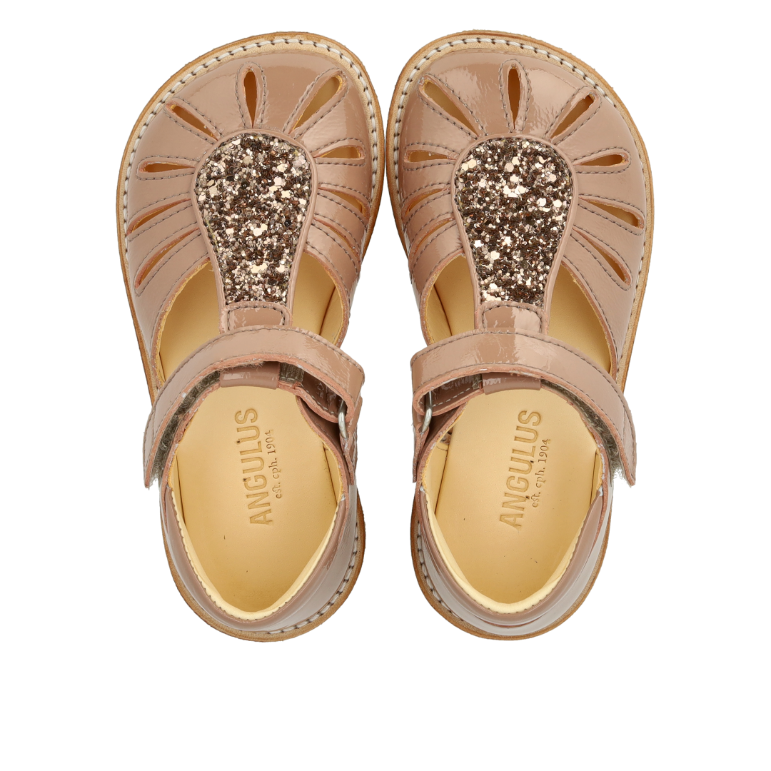 Sandalette mit Tropfen-Detail in funkelndem Glitzer