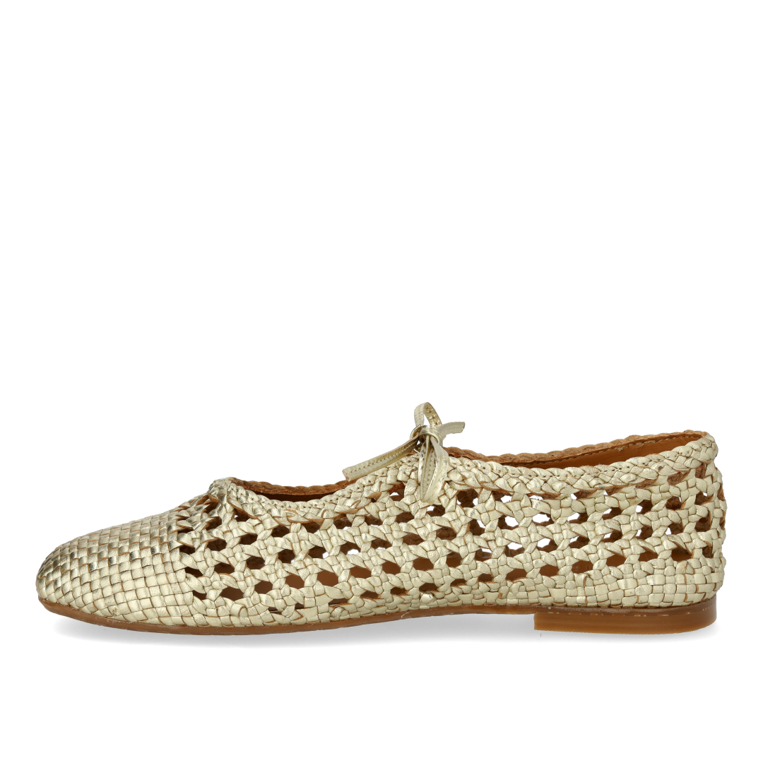 Weiche handgeflochtene Ballerina mit Schleifendetail