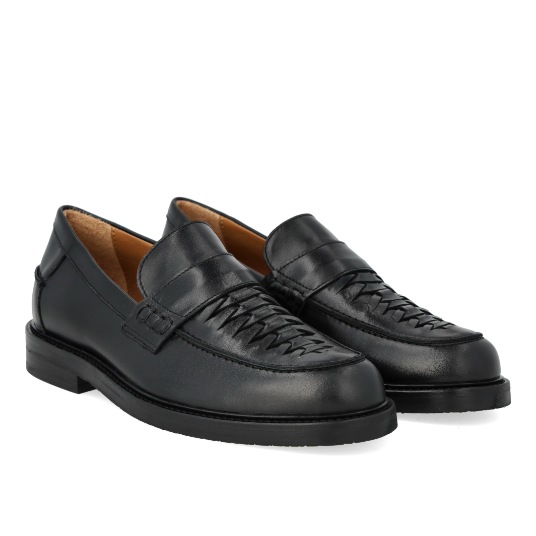 Pennyloafer mit handgeflochtenem Detail