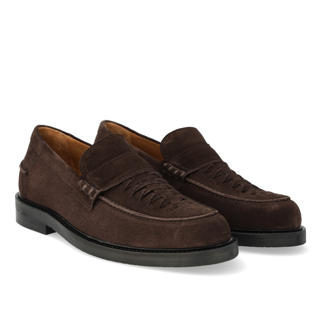 Penny-Loafer mit handgeflochtenem Detail