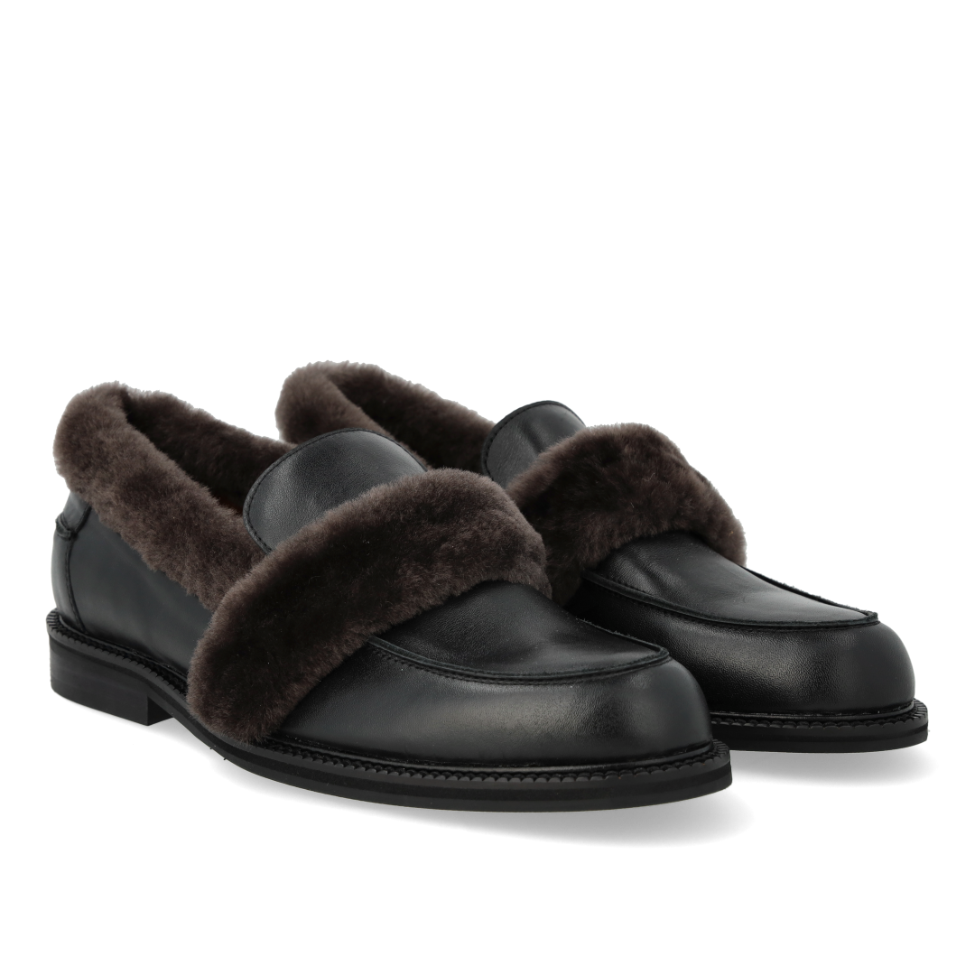 Loafer mit weichem Pelzbesatz