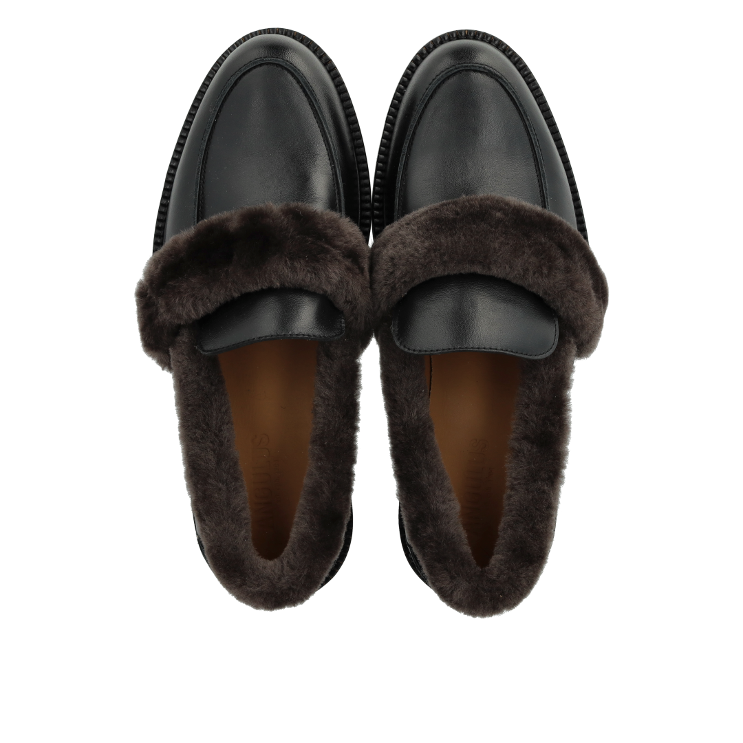 Loafer mit weichem Pelzbesatz