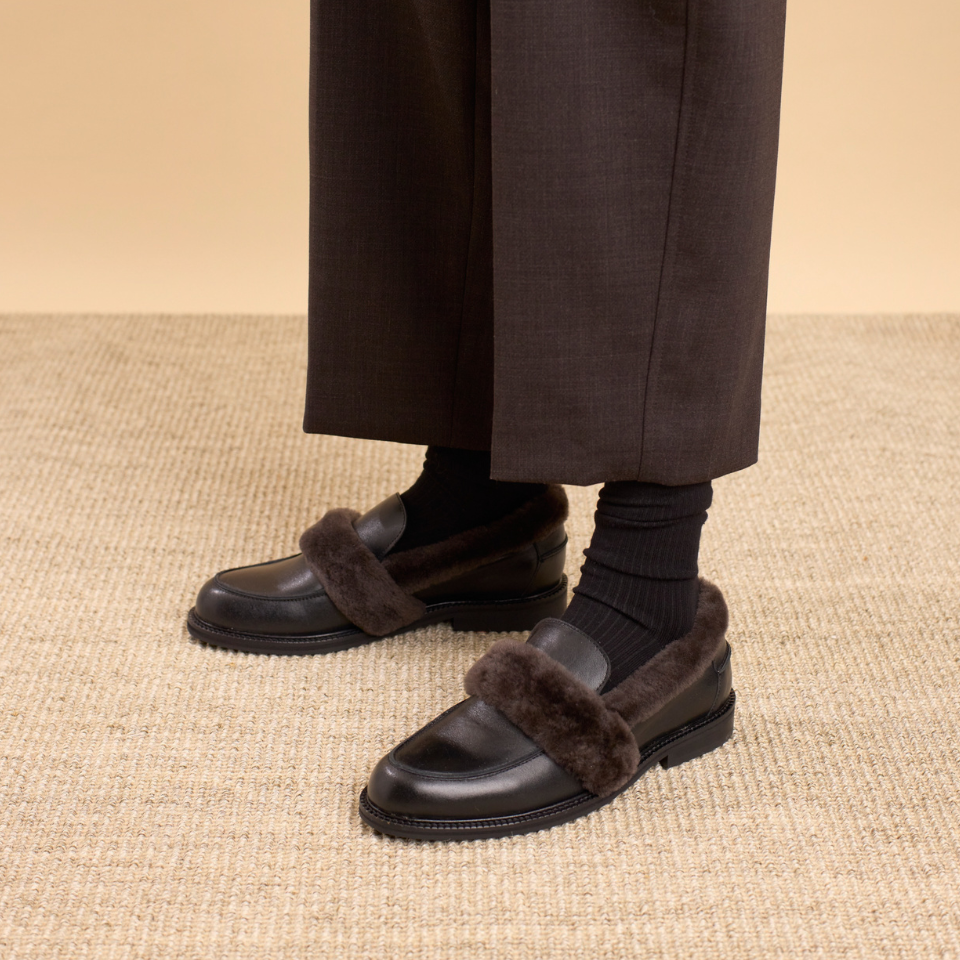 Loafer mit weichem Pelzbesatz