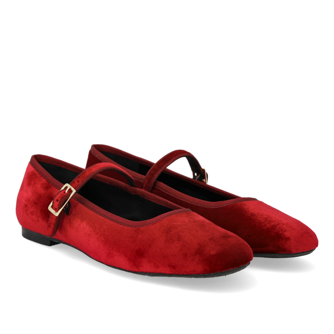 Mary Jane-Ballerina aus weichem Velours