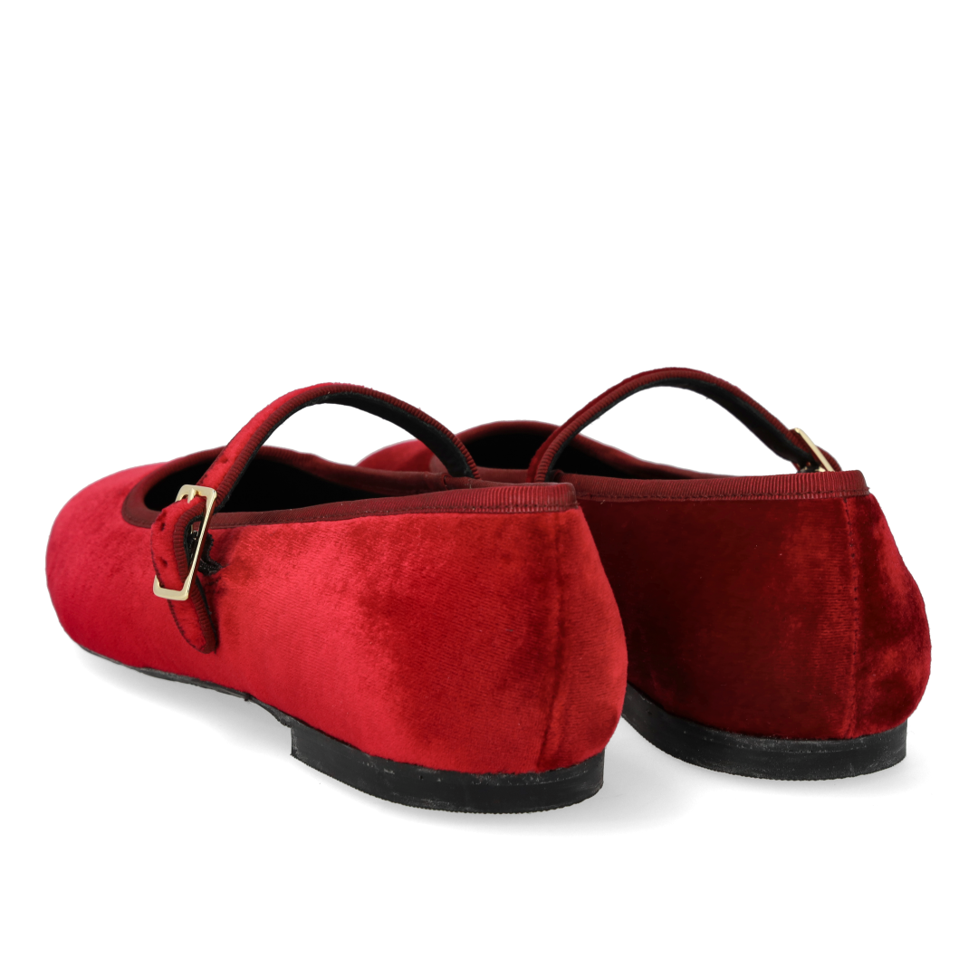 Mary Jane-Ballerina aus weichem Velours