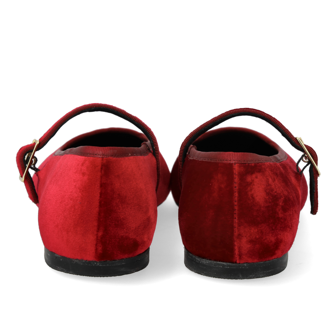 Mary Jane-Ballerina aus weichem Velours