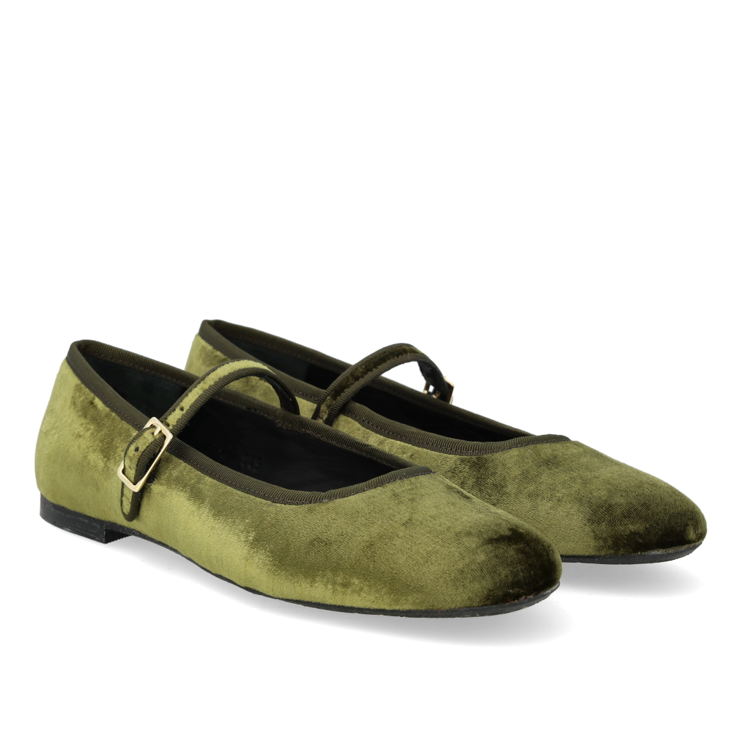 Mary Jane Ballerina aus weichem Velours
