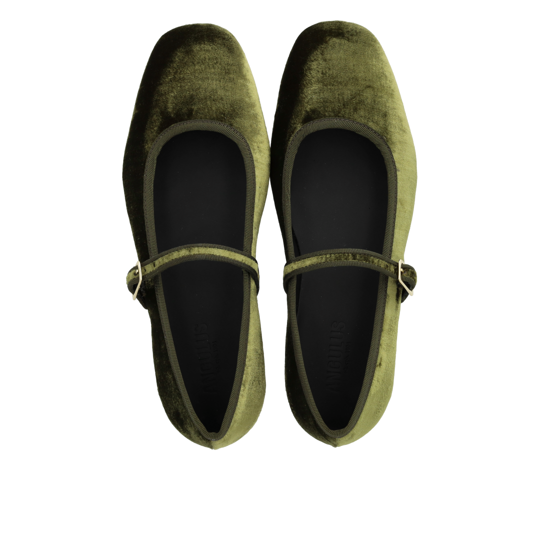 Mary Jane Ballerina aus weichem Velours