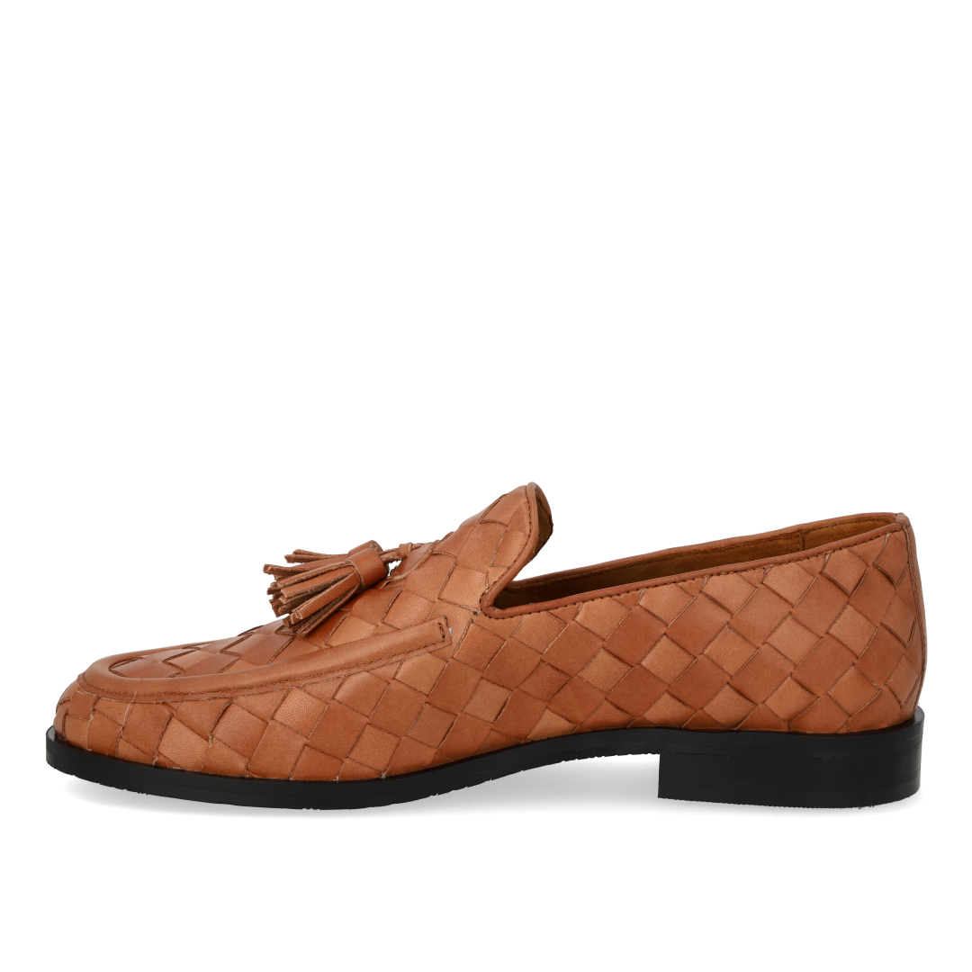 Geflochtener Loafer mit Quasten