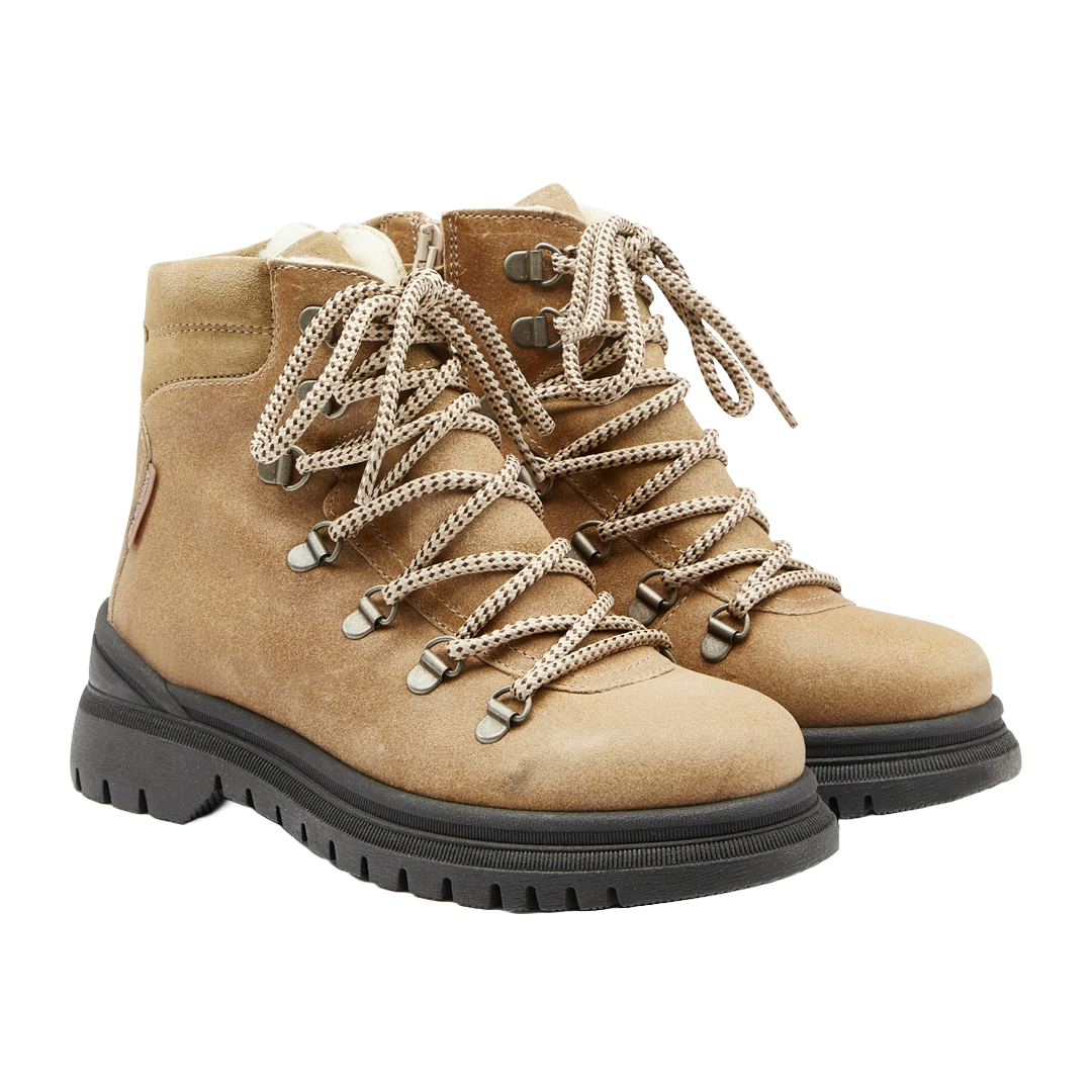 TEX-Schnürstiefel mit Reißverschluss und Wollfutter