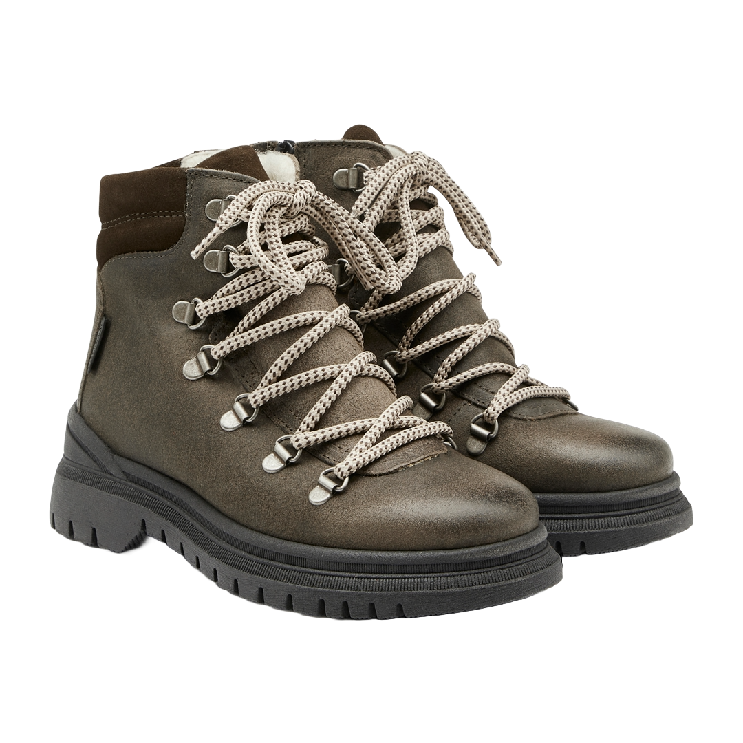 TEX-Schnürstiefel mit Reißverschluss und Wollfutter