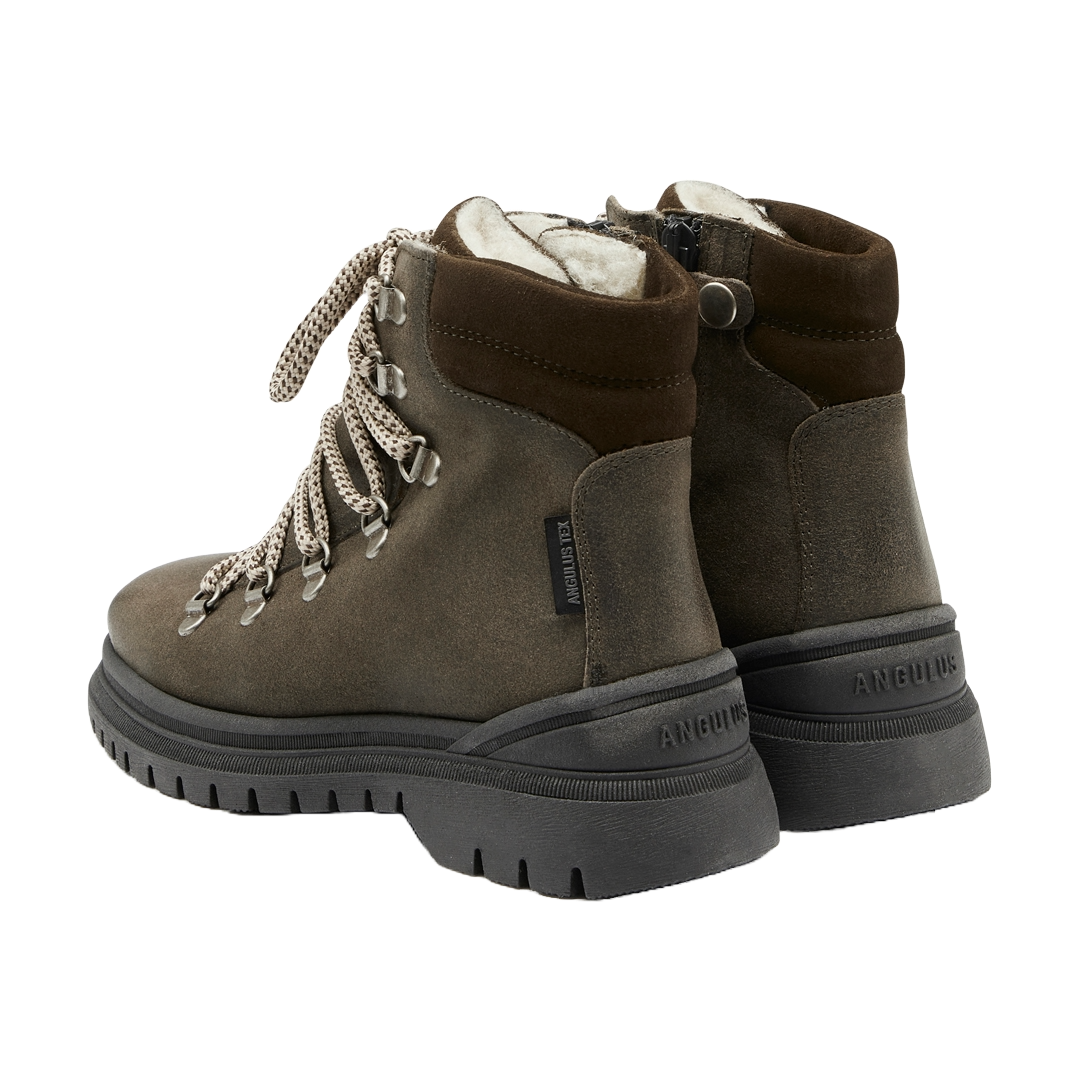 TEX-Schnürstiefel mit Reißverschluss und Wollfutter