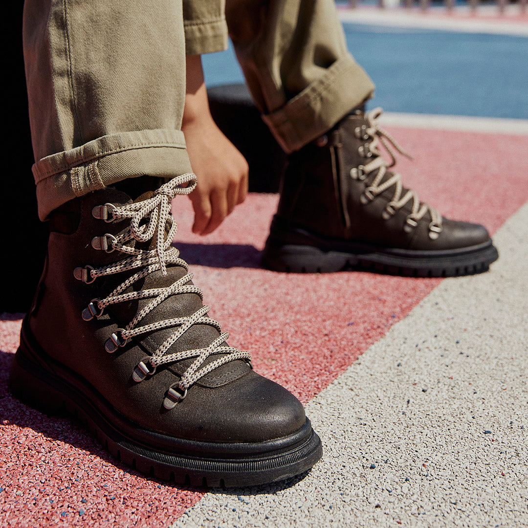 TEX-Schnürstiefel mit Reißverschluss und Wollfutter