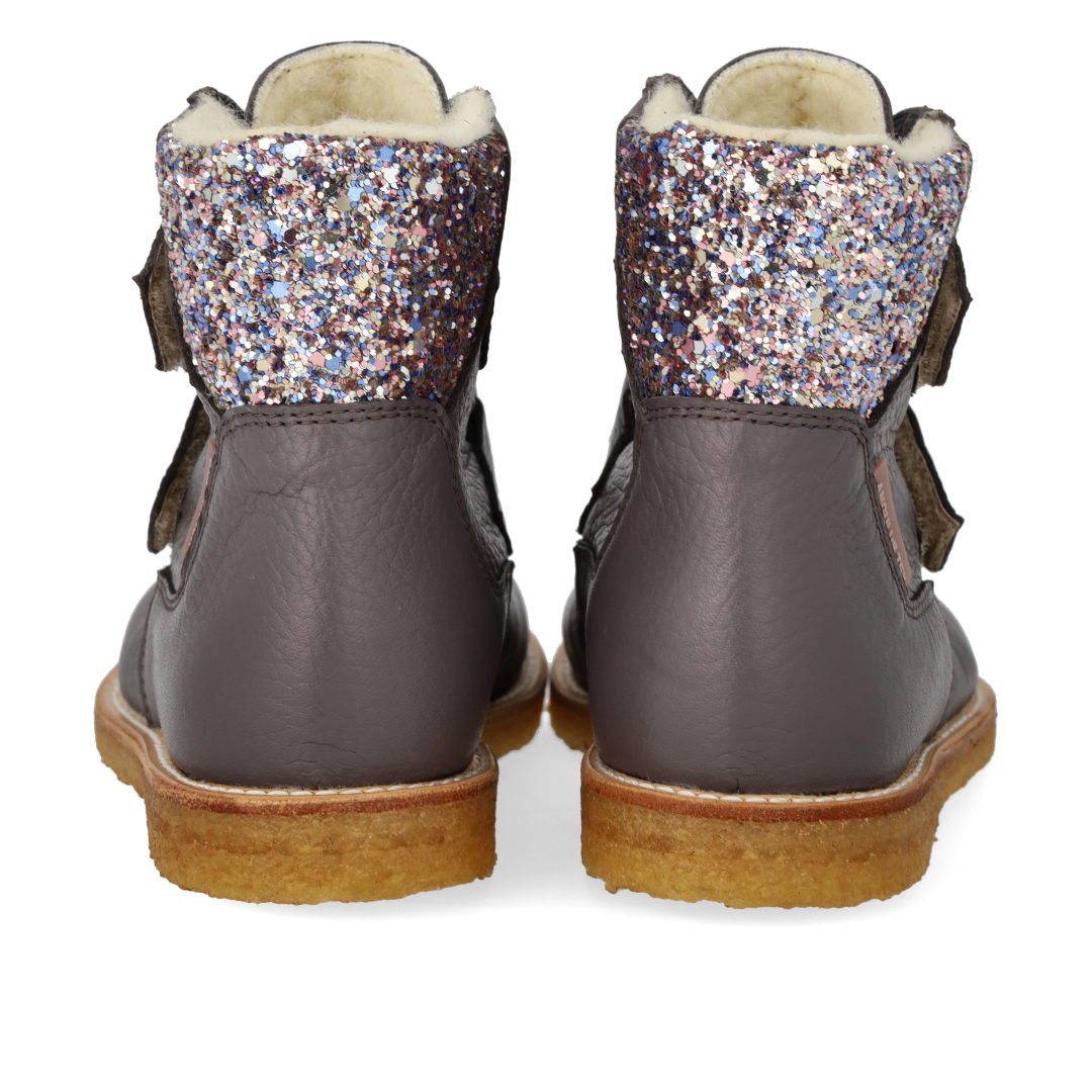 TEX-Stiefel mit Glitzer und Klettverschluss