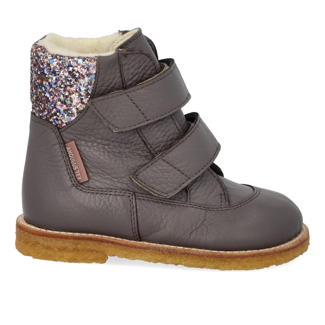 TEX-Stiefel mit Glitzer und Klettverschluss