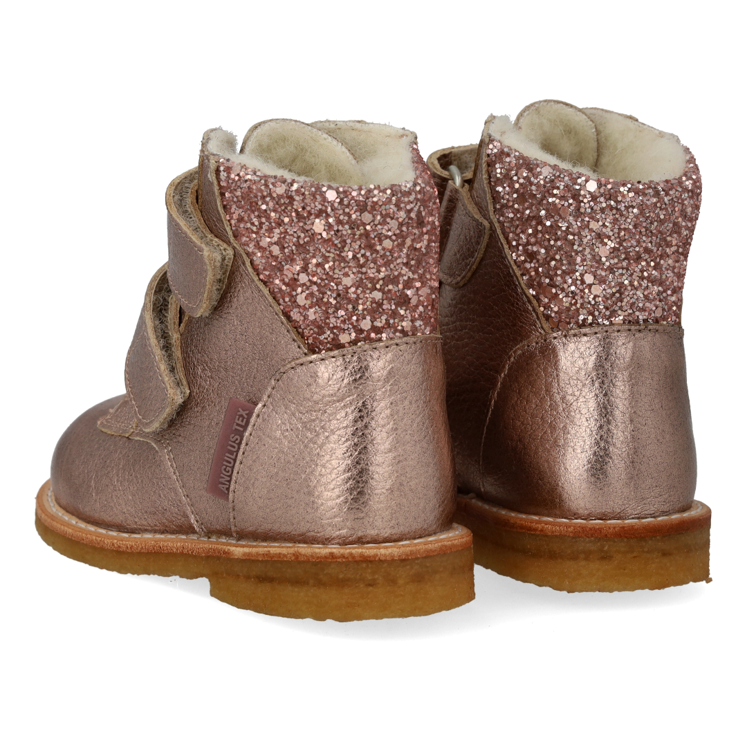 TEX-Stiefel mit Glitzer und Klettverschluss