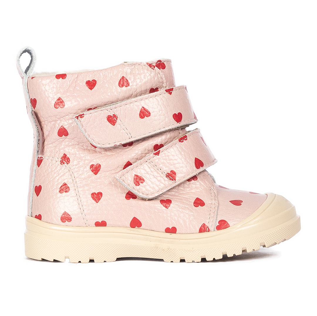 TEX-Lederstiefel mit Merinowollfutter und Herzprint