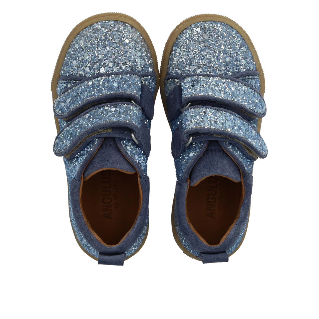Funkelnde Glitzer-Sneaker mit Wildlederkanten