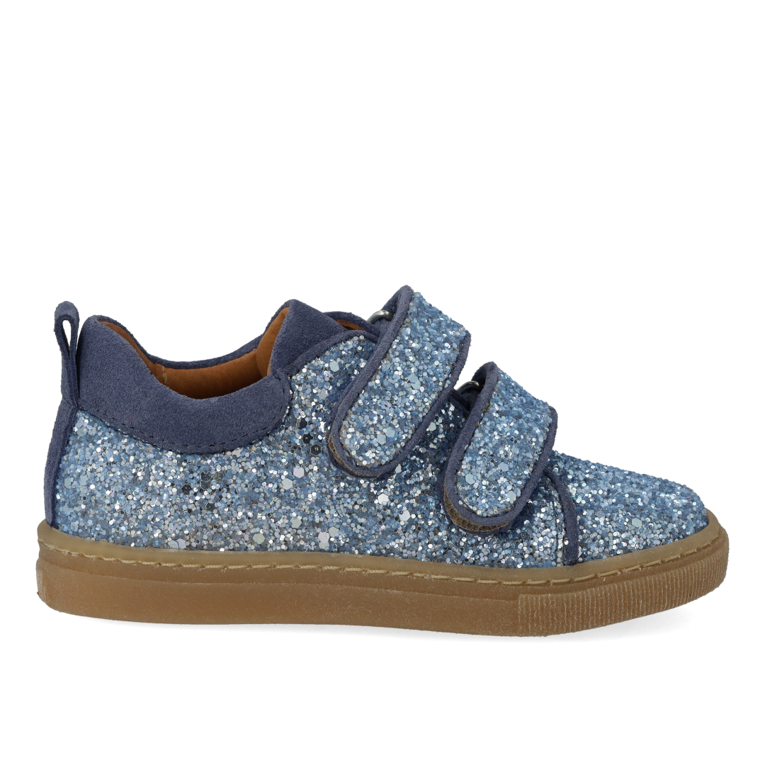 Funkelnde Glitzer-Sneaker mit Wildlederkanten