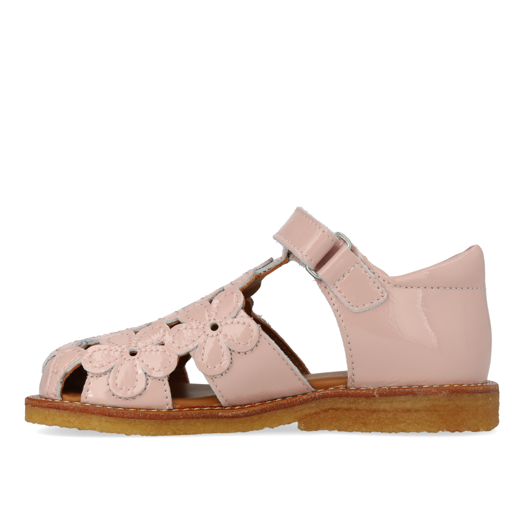 Sandale mit geschlossener Spitze und Blumendetails