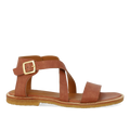 Sandale mit überkreuzten Riemen und Schnalle am Knöchel